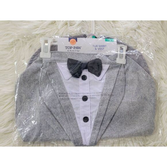 Top Paw Other - Top Paw Wedding Tux Dog Shirt Vest Set Large New